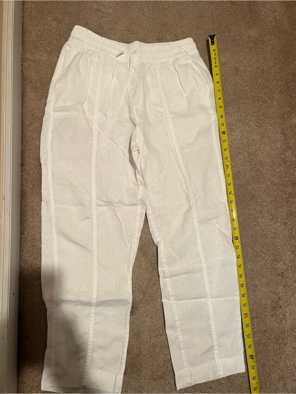 White 100% Linen Pants